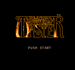 Sword Master title screen for NES